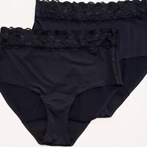 Anti x Proof Set/2 Lace Trim High Rise  Briefs 3XL Black NWT IN PACKAGING‎